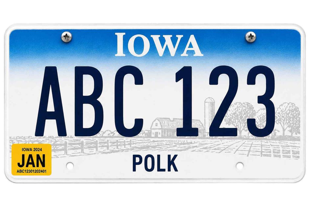 Genuine Iowa License Plate