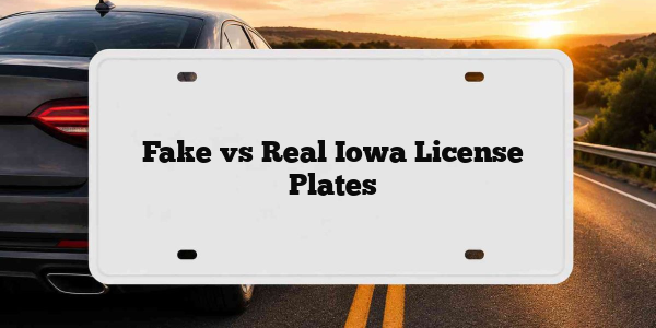 Fake vs Real Iowa License Plates